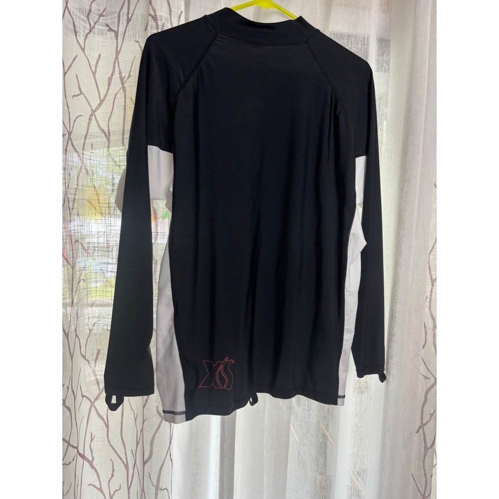 XS Scuba Mens XL Long Sleeve Rash Guard Black White Colorblock Swim Shirt - Picture 4 of 8